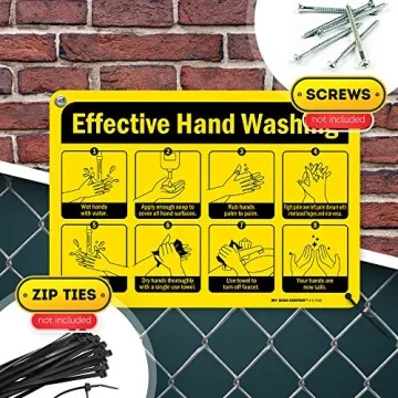 Hand Washing Sign - Durable, Weather-Resistant, Made in USA