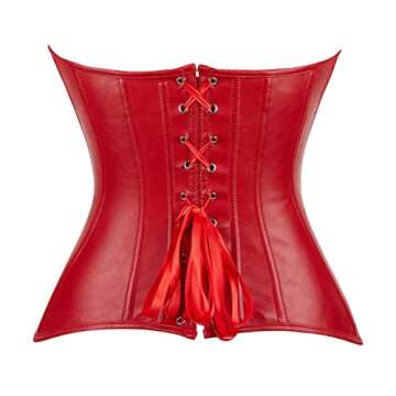Plus Size Steampunk Faux Leather Corset for Women