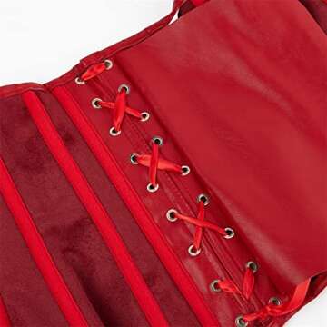 Plus Size Steampunk Faux Leather Corset for Women