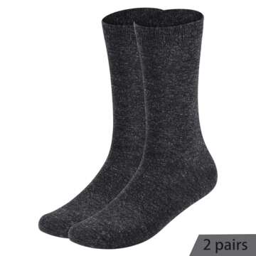 NinetoFiveLife Pack of 6 Mens Socks Merino Wool Socks for Men Casual Dress Socks Soft and Comfortable Breathable Size 6-12