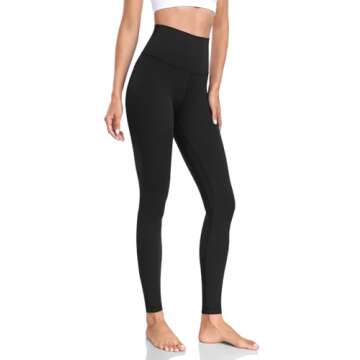 HeyNuts Yoga Pro Extra Long High Waisted Leggings for Tall Women, Workout Gym Yoga Pants Compression Leggings 31'' Black S(4/6)