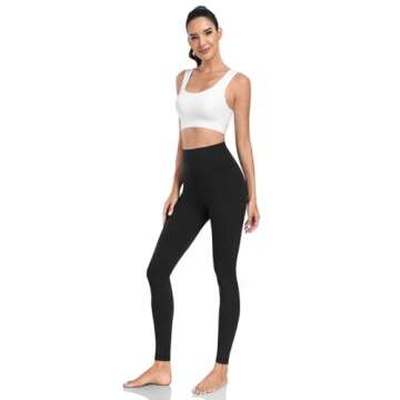 HeyNuts Yoga Pro Extra Long High Waisted Leggings for Tall Women, Workout Gym Yoga Pants Compression Leggings 31'' Black S(4/6)