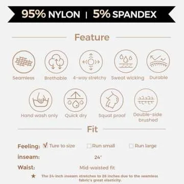 Aoxjox Workout Peach Contour Seamless Hidden Scrunch Butt Lift Leggings for Women Gym Yoga Pants 24" (Black, Medium)