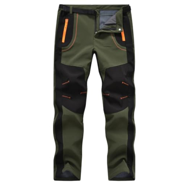 TBMPOY Men's Snow Ski Hiking Pants Waterproof Winter Fleece Lined Pants Camping Skiing Ice Fishing P...