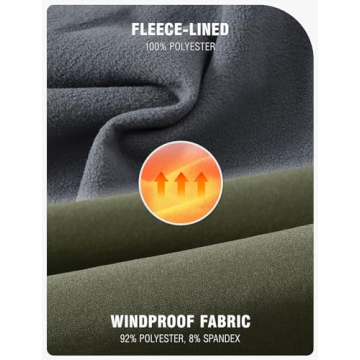 TBMPOY Men's Fleece Lined Waterproof Ski Pants Green