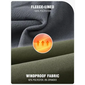 TBMPOY Men's Fleece Lined Waterproof Ski Pants Green