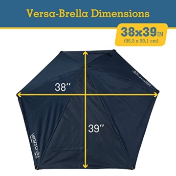Sport-Brella Versa-Brella SPF 50+ Adjustable Umbrella with Universal Clamp, Black