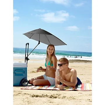 Sport-Brella Versa-Brella SPF 50+ Adjustable Umbrella with Universal Clamp, Black