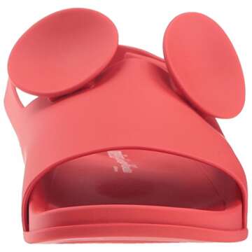 Melissa Womens Beach Slide Sandal + Disney Beach Slide Sandal, Red, Size 10