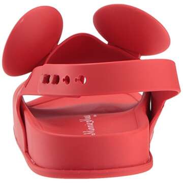 Melissa Womens Beach Slide Sandal + Disney Beach Slide Sandal, Red, Size 10