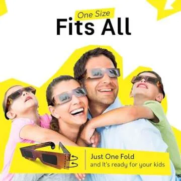 Tember Solar Eclipse Glasses - CE and ISO Certified - AAS recommended - USA 2024 Total Solar Eclipse Viewing Sunglasses - Sun Safe Shades for Adults or Kids (4 Pack