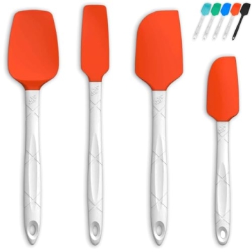 M KITCHEN Silicone Spatula Set - Heat Resistant & BPA Free - 4 Piece Nonstick Rubber Spatulas, Spoon...