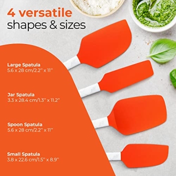 M KITCHEN Silicone Spatula Set - 4 Piece Utensils
