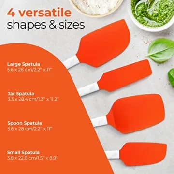 M KITCHEN Silicone Spatula Set - 4 Piece Utensils