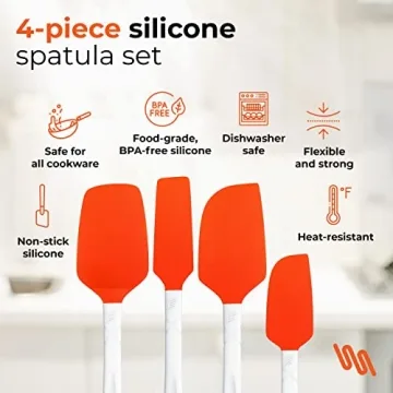 M KITCHEN Silicone Spatula Set - 4 Piece Utensils