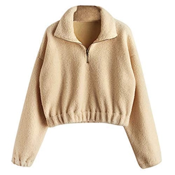 ZAFUL Sherpa Half Zip Pullover for Stylish Comfort