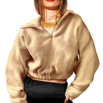 ZAFUL Sherpa Half Zip Pullover for Stylish Comfort