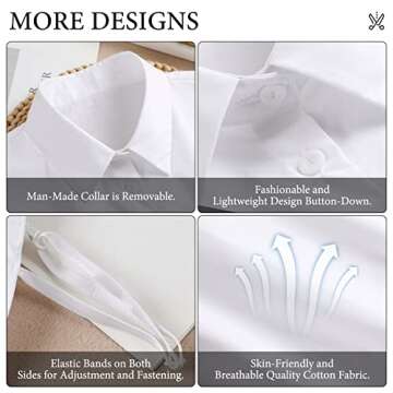 TAKIYA Fake Collar Detachable Blouse Dickey Collars Half Shirts False Collars Top for women Girls Outfits Casual Work