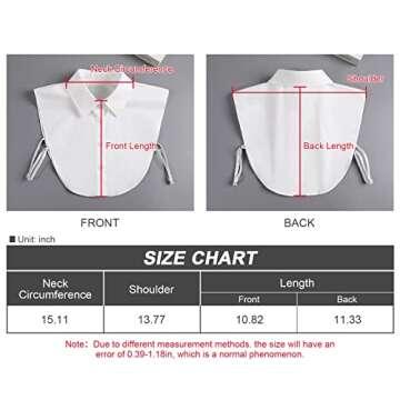 TAKIYA Fake Collar Detachable Blouse Dickey Collars Half Shirts False Collars Top for women Girls Outfits Casual Work