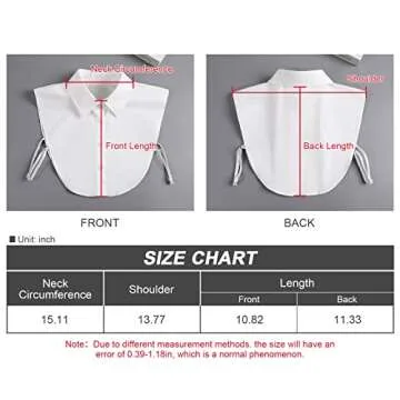 TAKIYA Fake Collar Detachable Blouse Dickey Collars Half Shirts False Collars Top for women Girls Outfits Casual Work