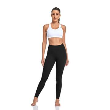 coastal rose Women's High Waisted Workout Leggings 7/8 Length Sport Tights with Inner Pocket Tummy Control Yoga Pants Black S