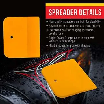 Custom Shop - 4 Inch Body Filler Spreaders for Automotive Body Fillers, Putties and Glazes - Easy, Precise, and Reusable Application - 50 Pack