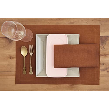Solino Home Cinnamon Linen Napkins Set of 4 – Elegant 100% Linen