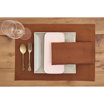 Solino Home Cinnamon Linen Napkins Set of 4 – Elegant 100% Linen