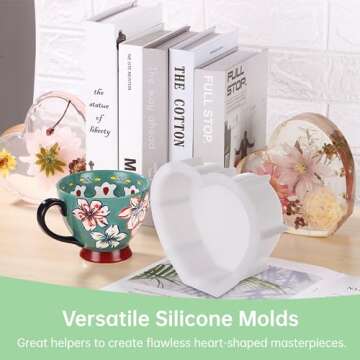 2 Heart Silicone Molds for Resin Crafting and Decorations