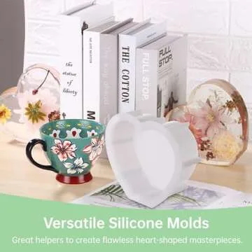 2 Heart Silicone Molds for Resin Crafting and Decorations