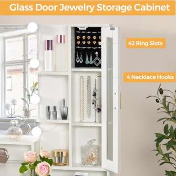 ANWBROAD Large Vanity Desk with Mirror and Lights 45.3" Makeup Vanity with Charging Station Nightsta...