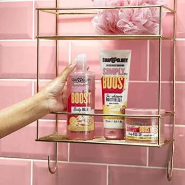 Soap & Glory Simply The Boost Exfoliating Body Scrub - Smoothing & Buffing Body Scrub - Body Polish with Vitamin B5, Vitamin C, & Vitamin E (300ml)