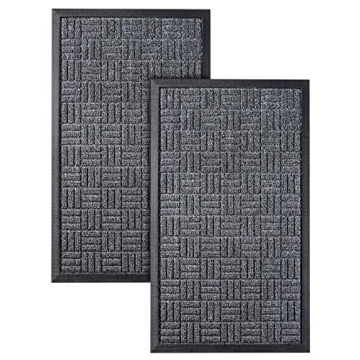 HOMWE Front Door Mats - 2 Pc Set, All-Weather, Slip-Resistant