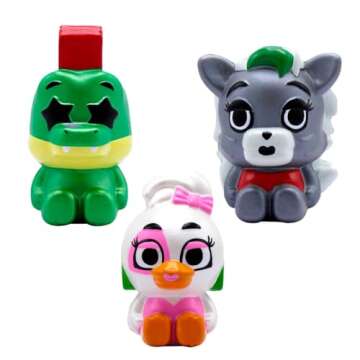 Five Nights at Freddy's Security Breach SquishMe Series 1 Collectors Box 5-Pack: Stress Relief Toy, Party Favor & Fidget Toys for Kids - Entire Series 1 Set w/FNAF Figures Squishies