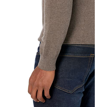 Amazon Essentials Men's Crewneck Sweater, 100% Cotton, Brown Heather, Large, Big & Tall Options Available