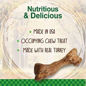 Nylabone Healthy Edibles WILD Turkey Flavor Treats for Growing Puppies, Small/Regular (4 Count)