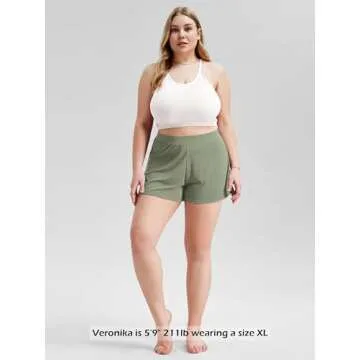 ODODOS 2-Pack Modal Soft Lounge Shorts for Women High Waist Casual Sleepwear Cozy Pajama Bottom, 3" Inseam, Sage Green+Deep Teal, Medium