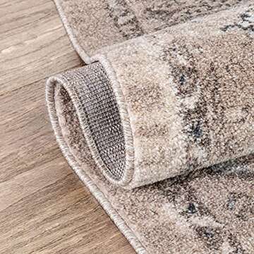 Well Woven Novriku Beige Floral Medallion Area Rug 5'3" x 7'3"