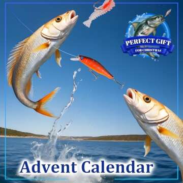 Fishing Advent Calendar 2024 for Man Adult Teen - 24 Days Christmas Countdown Fishing Lure Tackle Set - Xmas Surprise Fish Gift for Father Boyfriend