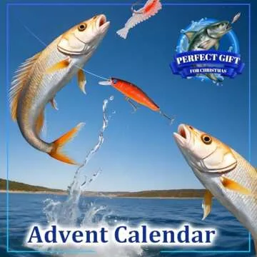 Fishing Advent Calendar 2024 for Man Adult Teen - 24 Days Christmas Countdown Fishing Lure Tackle Set - Xmas Surprise Fish Gift for Father Boyfriend