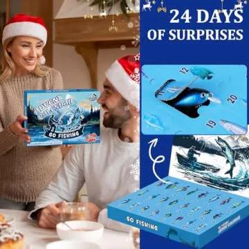 Fishing Advent Calendar 2024 for Man Adult Teen - 24 Days Christmas Countdown Fishing Lure Tackle Set - Xmas Surprise Fish Gift for Father Boyfriend