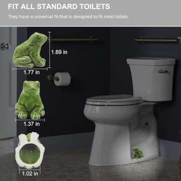 Smasener Toilet Screw Cover Caps, Ceramic Frog Toilet Bolt Caps, Cute Bathroom Decor, Funny Frog Themed Toilet Gadget, Easy Installation Toilet Replacement Parts