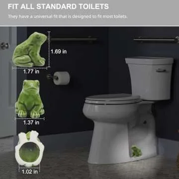 Smasener Toilet Screw Cover Caps, Ceramic Frog Toilet Bolt Caps, Cute Bathroom Decor, Funny Frog Themed Toilet Gadget, Easy Installation Toilet Replacement Parts
