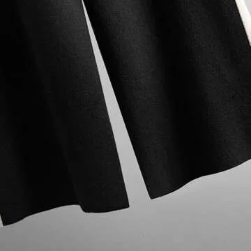 Kedera Women Knit 2 Piece Loungewear Sets Knit Sweater Outfit Long Sleeve Contrast Color Pullover Tops and Wide Leg Pants