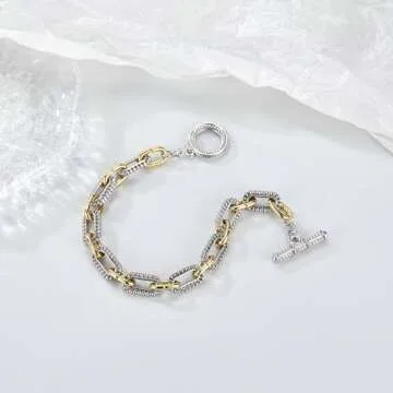 Mytys Elegant Women’s Two-Tone Link Bracelet for All Occasions