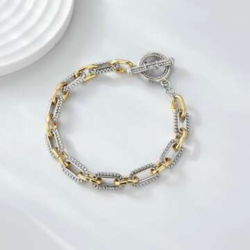 Mytys Elegant Women’s Two-Tone Link Bracelet for All Occasions