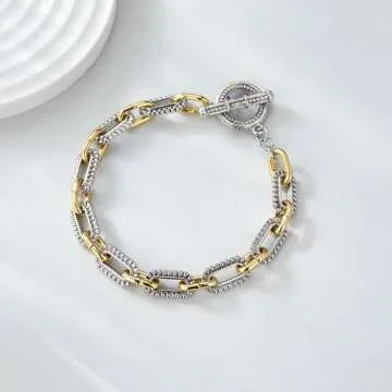 Mytys Elegant Women’s Two-Tone Link Bracelet for All Occasions