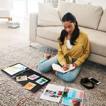 Samsill 1 Inch 3 Ring Binders, Made in USA, Economy Round Ring, Clear View Cover, 200 Sheet Capacity - for School, Home, Office - Black, 12 Pack