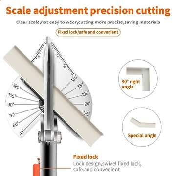 GARTOL Miter Shears- Multifunctional Trunking Shears for Angular Cutting of Moulding and Trim, Adjustable at 45 To 135 Degree, Hand Tools for Cutting Soft Wood, Plastic, PVC, with Replacement blades