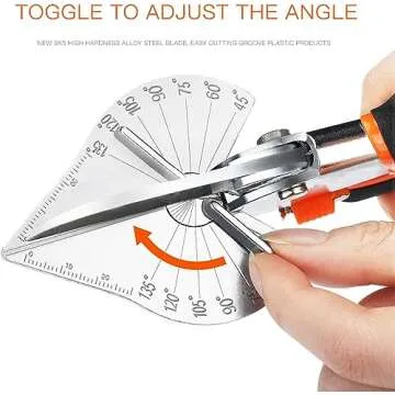 GARTOL Miter Shears- Multifunctional Trunking Shears for Angular Cutting of Moulding and Trim, Adjustable at 45 To 135 Degree, Hand Tools for Cutting Soft Wood, Plastic, PVC, with Replacement blades